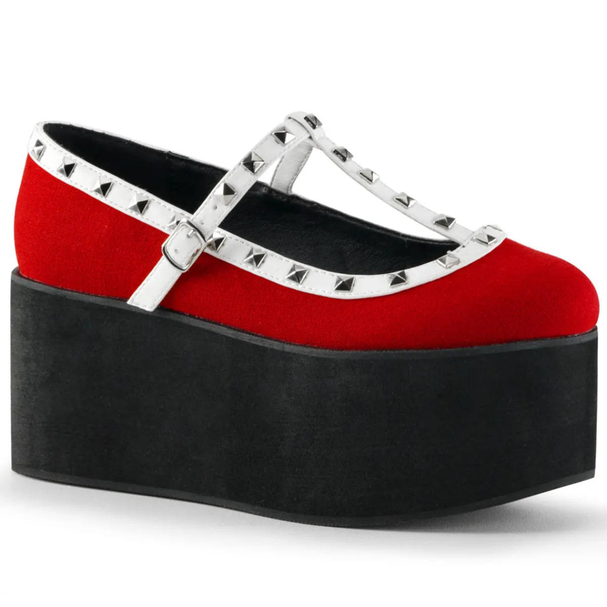 click_0.webp Outlet Demonia Cult Click-07 Red Canvas-Black-White Vegan Leather