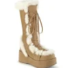 Hot Demonia Cult Cubby-311 Camel Vegan Suede