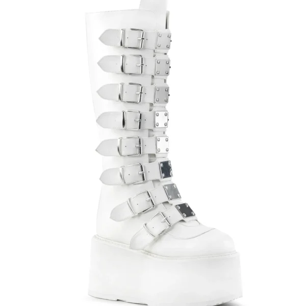 Sale Demonia Cult Damned-318 White Vegan Leather
