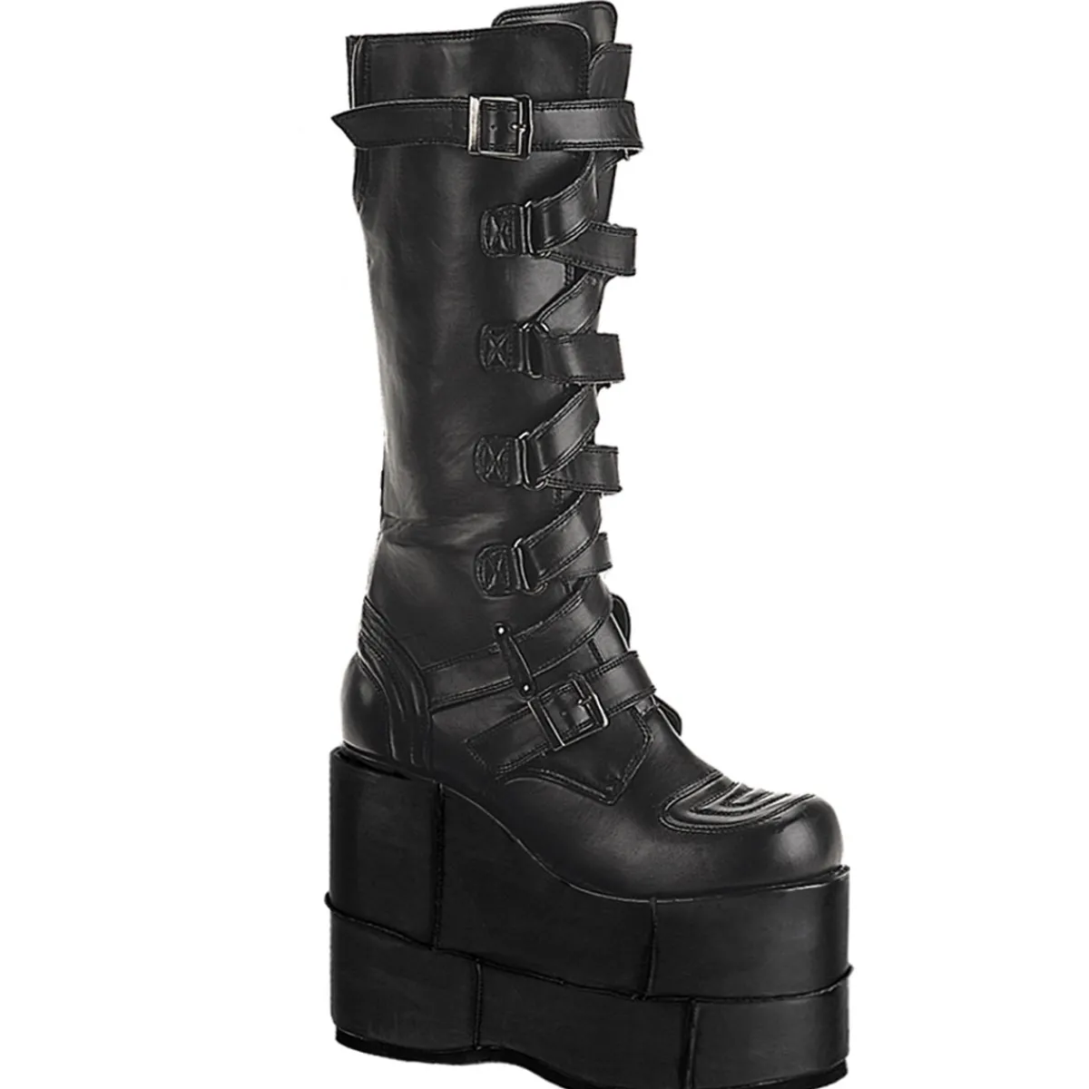 stack_0-2.webp Shop Demonia Cult Stack-308 Black Vegan Leather